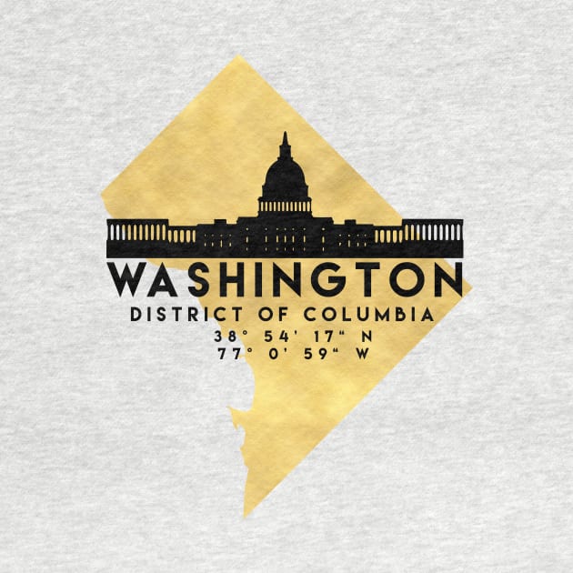 Washington District of Columbia Skyline Map Art by deificusArt